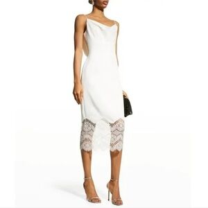 Sho by Tadashi Shoji Cowl Neck Midi Dress with Draped Back in Ivory Size Small